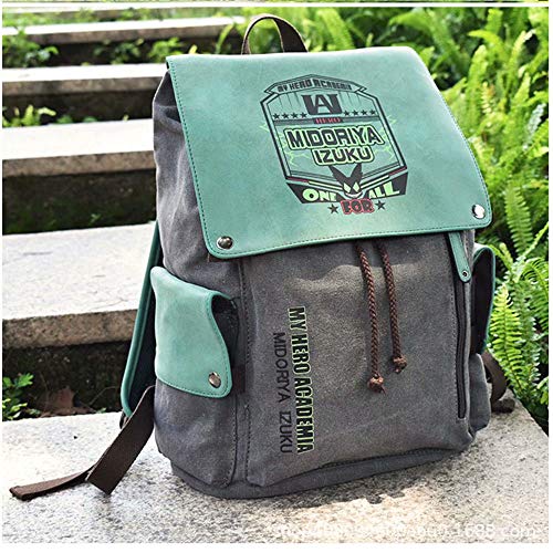 Boku No Hero Academia Mochila My Hero Academia Mochilas Deku Izuku Midoriya Mochila Escolar de Lona Mochila para Estudiantes De Vuelta a la Escuela