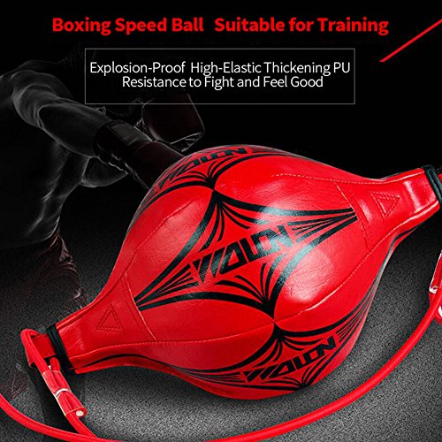 Bola de Boxeo Bola de Entrenamiento de Velocidad de Doble Punta MMA Speed ​​Punch Dodge Bag Equipo de Boxeo Profesional Cuero Body Building Entrenamiento de Fitness Colgando Bolas de Kickboxing