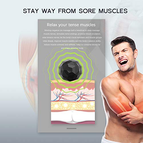 Bola de Masaje, 2-Speed Fitness Yoga Pilates Physical Therapy Massage Roller to Fight Sore Muscles,Washable Negative Ion Vibration Massages ball for Muscle Recovery,Myofascial Release Bola de Masaje, 2-Speed Fitness Yoga Pilates Physical Therapy Massage Roller to Fight Sore Muscles,Washable Negative Ion Vibration Massages ball for Muscle Recovery,Myofascial Release