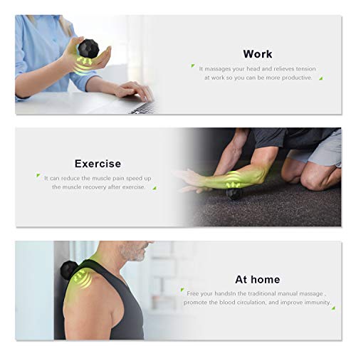 Bola de Masaje, 2-Speed Fitness Yoga Pilates Physical Therapy Massage Roller to Fight Sore Muscles,Washable Negative Ion Vibration Massages ball for Muscle Recovery,Myofascial Release