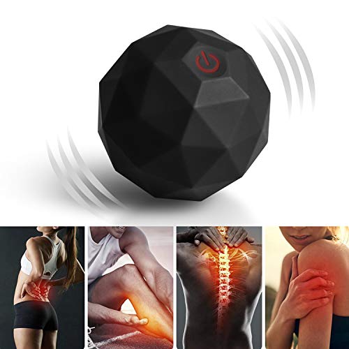 Bola de Masaje, 2-Speed Fitness Yoga Pilates Physical Therapy Massage Roller to Fight Sore Muscles,Washable Negative Ion Vibration Massages ball for Muscle Recovery,Myofascial Release