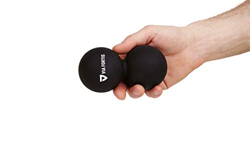 Bola de Masaje Miofascial y Muscular (Juego de 3) de VIA FORTIS | Conjunto de una Pelota Lacrosse Sencilla, de Una Doble y de Otra con Pinchos | Productos para la Espalda, los Hombros, los Pies y Más