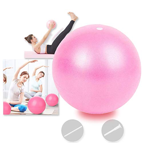 Bola YogaEjercicio,Pilates Pelota Equilibrio,Mini Balón Ejercicio Anti explosión 25cm,para Gimnasio, Yoga, Masaje y Pilates en Casa (Rosado)