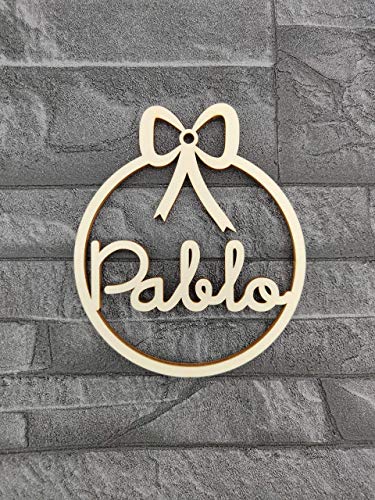 Bolas de navidad de madera personalizadas cordel incluido Adornos navideños Ornamento Decoraciones colgantes de Navidad para el árbol de Navidad