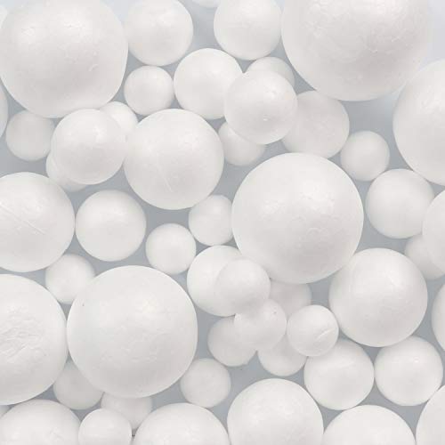 Bolas Poliestireno (88 Piezas) - Bola de Corcho 6 Tamaños Espuma Blanca para Manualidades. Proyectos Caseros y Escolares, Decoración (8cm, 6cm, 5cm, 4cm, 3cm, 2cm) Bolas Poliestireno (88 Piezas) - Bola de Corcho 6 Tamaños Espuma Blanca para Manualidades. Proyectos Caseros y Escolares, Decoración (8cm, 6cm, 5cm, 4cm, 3cm, 2cm)