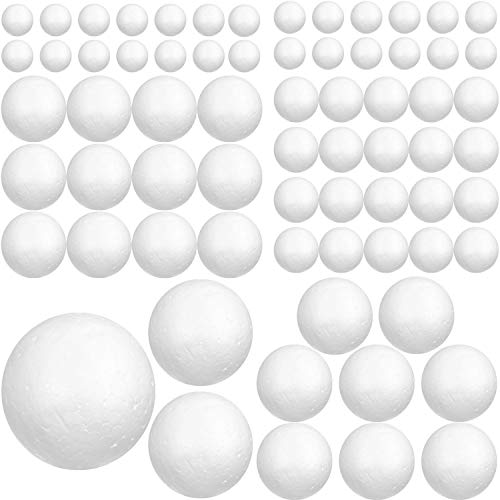 Bolas Poliestireno (88 Piezas) - Bola de Corcho 6 Tamaños Espuma Blanca para Manualidades. Proyectos Caseros y Escolares, Decoración (8cm, 6cm, 5cm, 4cm, 3cm, 2cm) Bolas Poliestireno (88 Piezas) - Bola de Corcho 6 Tamaños Espuma Blanca para Manualidades. Proyectos Caseros y Escolares, Decoración (8cm, 6cm, 5cm, 4cm, 3cm, 2cm)