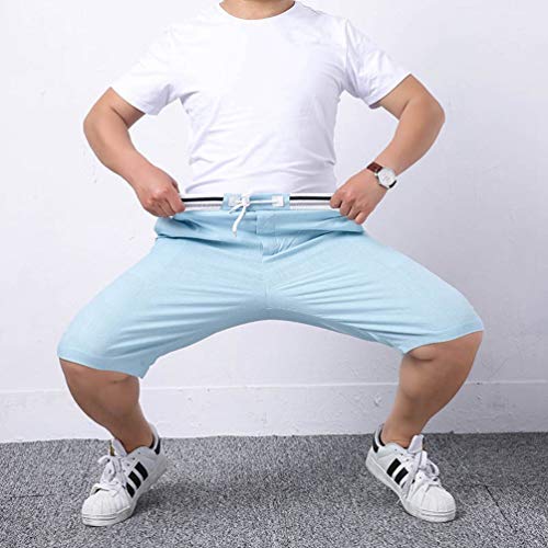 BOLAWOO Pantalones Cortos De Tablero De Ocio Gran De Tamaño Mode De Marca para Hombres Pantalones Cortos De Elasticidad Suelta Moda para Hombres (Color : Blau, Size : 3XL)