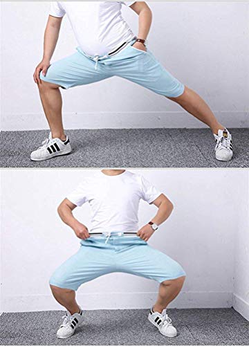 BOLAWOO Pantalones Cortos De Tablero De Ocio Gran De Tamaño Mode De Marca para Hombres Pantalones Cortos De Elasticidad Suelta Moda para Hombres (Color : Blau, Size : 3XL)