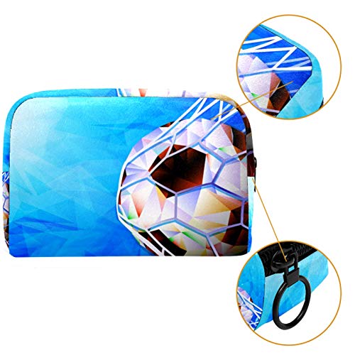 Bolsa cosmética para mujer, pelota de fútbol con bandera de Rusia, bolsas de maquillaje accesorios organizador regalos
