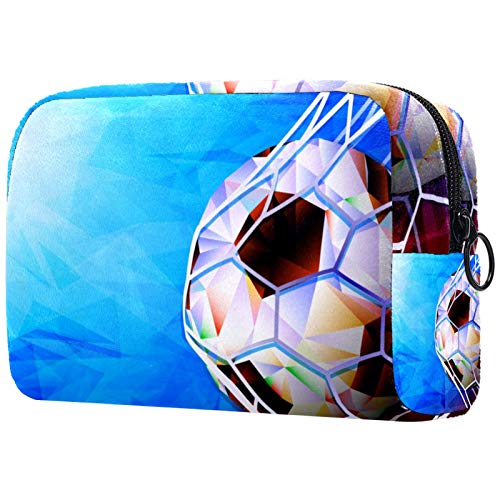 Bolsa cosmética para mujer, pelota de fútbol con bandera de Rusia, bolsas de maquillaje accesorios organizador regalos