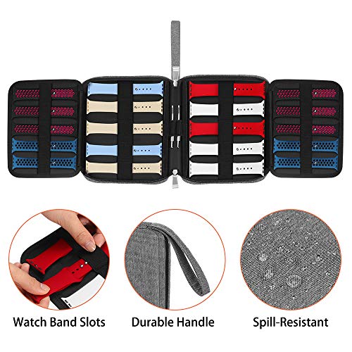 Bolsa de Almacenamiento para Correa de Reloj, Impermeable Estuche Bolsa para Correa de Smartwatch, Organizador de Banda Mantener 20 Bandas de Reloj, Compatible con Smartwatch - Gris Bolsa de Almacenamiento para Correa de Reloj, Impermeable Estuche Bolsa para Correa de Smartwatch, Organizador de Banda Mantener 20 Bandas de Reloj, Compatible con Smartwatch - Gris
