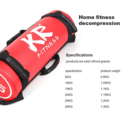 Bolsa de arena para entrenamiento con pesas Bolsas de arena para ejercicios con manijas, ajustable 5/10/15/20/25/30 kg de peso, para Levantar Pesas/Carrera/Hacer Ejercicio/Yoga (rojo, 30kg)