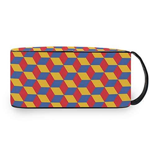Bolsa de Aseo con diseño geométrico Cuadrado, Bolsa de Viaje para cosméticos, Bolsa de Maquillaje portátil, Bolsa de Almacenamiento multifunción, Bolsa de Lona para Mujeres y niñas Bolsa de Aseo con diseño geométrico Cuadrado, Bolsa de Viaje para cosméticos, Bolsa de Maquillaje portátil, Bolsa de Almacenamiento multifunción, Bolsa de Lona para Mujeres y niñas