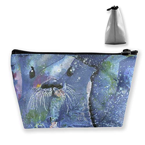 Bolsa de cosmética portátil sello de acuarela multifunción impresión Trapez-bolsa de almacenamiento para mujeres Bolsa de cosmética portátil sello de acuarela multifunción impresión Trapez-bolsa de almacenamiento para mujeres