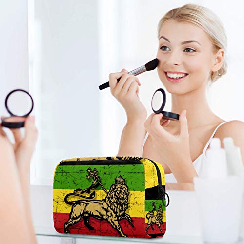Bolsa de cosméticos para mujer, bolsa de maquillaje grande (18,5 x 7,5 x 13 cm), diseño de la bandera del león de Judá, bolsa organizadora de cosméticos, bolsa de embrague de PVC, bolsa de cosméticos Bolsa de cosméticos para mujer, bolsa de maquillaje grande (18,5 x 7,5 x 13 cm), diseño de la bandera del león de Judá, bolsa organizadora de cosméticos, bolsa de embrague de PVC, bolsa de cosméticos