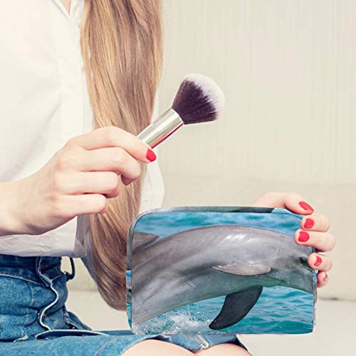 Bolsa de cosméticos para mujer, delfines saltando, bolsas de maquillaje, accesorios organizador de regalos