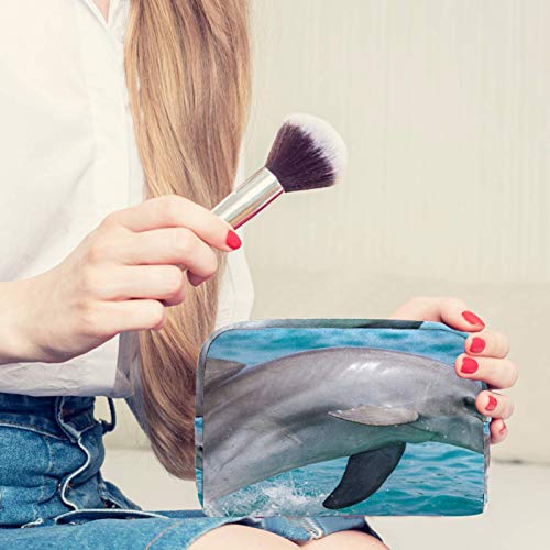 Bolsa de cosméticos para mujer, delfines saltando, bolsas de maquillaje, accesorios organizador de regalos Bolsa de cosméticos para mujer, delfines saltando, bolsas de maquillaje, accesorios organizador de regalos
