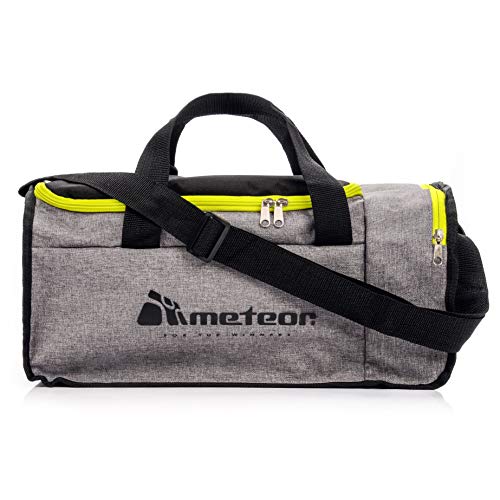 Bolsa de Deporte Gimnasio Fitness Viaje Vacaciones Deportiva - Bolso Universal con Bandolera - Bolsa plegada Ideal para jóvenes y Adultos, Hombre y Mujer 20L y 40L (Verde neón/Gris, 20 L)