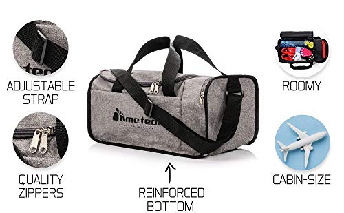 Bolsa de Deporte Gimnasio Fitness Viaje Vacaciones Deportiva - Bolso Universal con Bandolera - Bolsa plegada Ideal para jóvenes y Adultos, Hombre y Mujer 20L y 40L (Gris/Negro, 20 L)