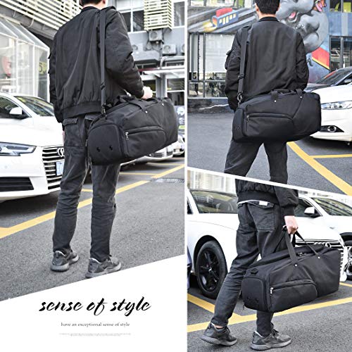 Bolsa de Deporte Hombre Bolsas Gimnasio Mujer de Grande Viaje Impermeable con Compartimento para Zapatos Bolsos Deportivos Bolsa Fin de Semana Travel Duffle Bag para Hombres 45l Negra Bolsa de Deporte Hombre Bolsas Gimnasio Mujer de Grande Viaje Impermeable con Compartimento para Zapatos Bolsos Deportivos Bolsa Fin de Semana Travel Duffle Bag para Hombres 45l Negra