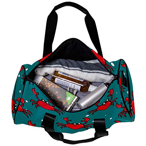 Bolsa de deporte redonda para gimnasio con correa de hombro desmontable, diseño de carbohidratos rojos, color azul, bolsa de entrenamiento para mujeres y hombres