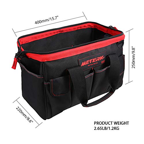 Bolsa de Herramientas, Meterk Bolsas Portaherramientas 40cm con 17 Múltiples Bolsillos con correa ajustable, Bolsa de almacenamiento de herramientas y con base de goma resistente al desgaste Bolsa de Herramientas, Meterk Bolsas Portaherramientas 40cm con 17 Múltiples Bolsillos con correa ajustable, Bolsa de almacenamiento de herramientas y con base de goma resistente al desgaste