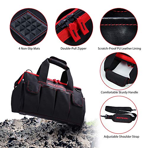 Bolsa de Herramientas, Meterk Bolsas Portaherramientas 40cm con 17 Múltiples Bolsillos con correa ajustable, Bolsa de almacenamiento de herramientas y con base de goma resistente al desgaste Bolsa de Herramientas, Meterk Bolsas Portaherramientas 40cm con 17 Múltiples Bolsillos con correa ajustable, Bolsa de almacenamiento de herramientas y con base de goma resistente al desgaste