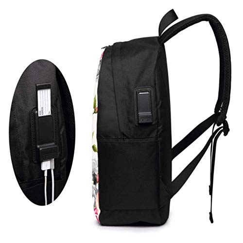 Bolsa de Moda para Hombre con diseño de zumbido de Rosas y Hojas de peonía, con Puerto de Carga USB y Puerto para Auriculares para la Universidad, Trabajo o Viajes Bolsa de Moda para Hombre con diseño de zumbido de Rosas y Hojas de peonía, con Puerto de Carga USB y Puerto para Auriculares para la Universidad, Trabajo o Viajes