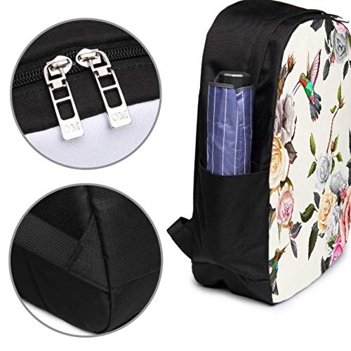 Bolsa de Moda para Hombre con diseño de zumbido de Rosas y Hojas de peonía, con Puerto de Carga USB y Puerto para Auriculares para la Universidad, Trabajo o Viajes