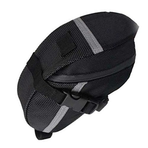 Bolsa de silla de bicicleta portátil bicicleta de poliéster bolsa de asiento de bicicleta Carcasa para montar Biking Travel Negro