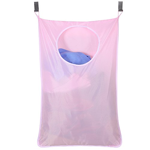 Bolsa de tela Oxford para ropa sucia que se cuelga en las puertas y se ahorra espacio + 2 ganchos de acero inoxidable + 2 ventosas, para dormitorio, cuarto del bebé residencia de estudiantes