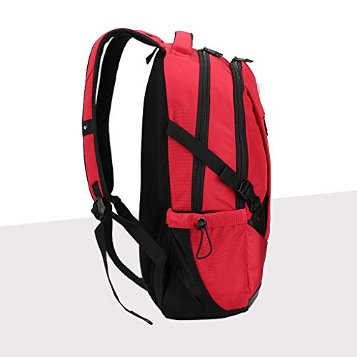 Bolsa de viaje LITING for Hombres Mochilas a Prueba de Agua Viajes de Corta Distancia Gran Capacidad Almacenamiento de computadoras Cremallera metálica Tablero Trasero Transpirable (Color : Red)