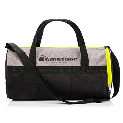 Bolsa Deporte Viaje Gimnasio con Compartimento Separado para Zapatos Duffle Bag para Hombre Mujer Ultraligera Plegable Bolsa Deportiva 25 L Yoga Bolsa Fin de Semana (Gris Melange/Verde neón, 25 L)