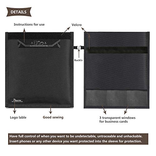 Bolsa Faraday para teléfono con llave de coche, funda con bloqueador de señal para tarjetas de crédito, protector de llamada WIFI GPS (L) Bolsa Faraday para teléfono con llave de coche, funda con bloqueador de señal para tarjetas de crédito, protector de llamada WIFI GPS (L)