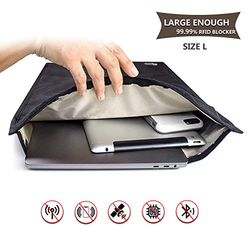 Bolsa Faraday para teléfono con llave de coche, funda con bloqueador de señal para tarjetas de crédito, protector de llamada WIFI GPS (L)