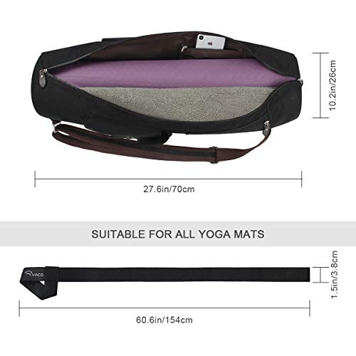 Bolsa para Esterilla de Yoga, RYACO Cremallera Completapara Esterilla de Yoga Bolsillos de Almacenamiento Funcionales, Se Adapta a la Mayoría de Las Esterillas Correa de Hombro Ajustable Tamaño Grande