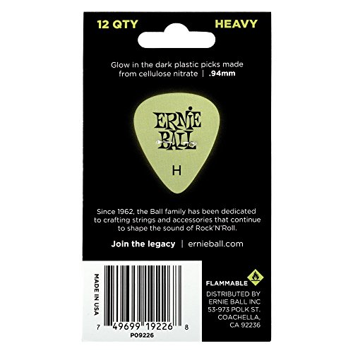 Bolsa pesada Ernie Ball Super Glow Cellulose de 12 Bolsa pesada Ernie Ball Super Glow Cellulose de 12