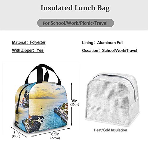 Bolsa Térmica Almuerzo Impermeable Fiambrera Isotermica, Bolsa Almuerzo Bolsa Comida Hombres, Mujeres y Niños Islas de tenerife