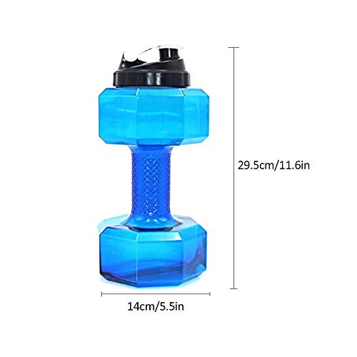 Bolsas de agua para camping Gym Dumbbell Kettle Sports Bottle 2.2 LDumbbells Large Water Bottle Sports Running Fitness Kettle Gym Water Bottle Cage Botella de agua Deporte Combinación para el aire lib