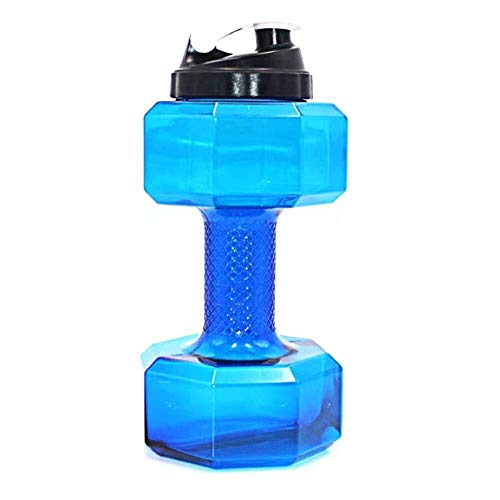 Bolsas de agua para camping Gym Dumbbell Kettle Sports Bottle 2.2 LDumbbells Large Water Bottle Sports Running Fitness Kettle Gym Water Bottle Cage Botella de agua Deporte Combinación para el aire lib