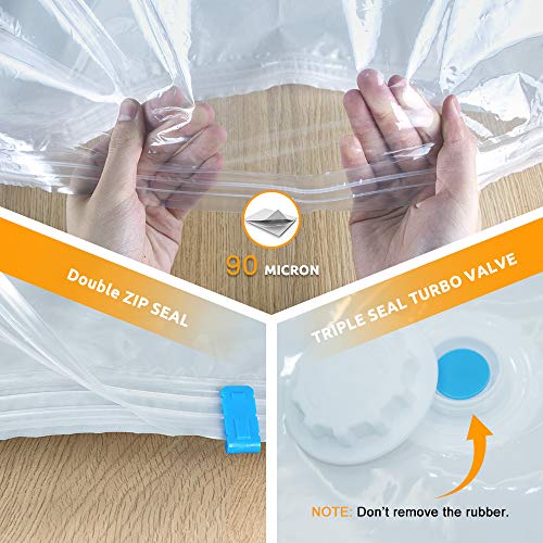 Bolsas de Almacenaje al Vacío, 9 Unidades para Ahorrar Espacio (3*Jumbo 80x100cm+ 3*Grandes 60x80cm+ 3*Pequeñas 40x60cm) almacenamiento al vacío a prueba de polvo para guardar ropa, ropa de cama Bolsas de Almacenaje al Vacío, 9 Unidades para Ahorrar Espacio (3*Jumbo 80x100cm+ 3*Grandes 60x80cm+ 3*Pequeñas 40x60cm) almacenamiento al vacío a prueba de polvo para guardar ropa, ropa de cama