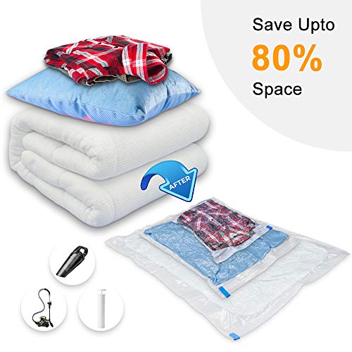 Bolsas de Almacenaje al Vacío, 9 Unidades para Ahorrar Espacio (3*Jumbo 80x100cm+ 3*Grandes 60x80cm+ 3*Pequeñas 40x60cm) almacenamiento al vacío a prueba de polvo para guardar ropa, ropa de cama Bolsas de Almacenaje al Vacío, 9 Unidades para Ahorrar Espacio (3*Jumbo 80x100cm+ 3*Grandes 60x80cm+ 3*Pequeñas 40x60cm) almacenamiento al vacío a prueba de polvo para guardar ropa, ropa de cama