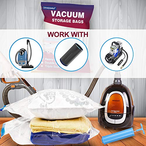 Bolsas de Almacenaje al Vacío - Paquete Jumbo (80 X 100cm) de 6 Bolsas Organizadoras de Ropa con Cremallera - Ahorra Espacio - Incluye una Bomba Manual Gratis para los Viajes Hogar Bolsas de Almacenaje al Vacío - Paquete Jumbo (80 X 100cm) de 6 Bolsas Organizadoras de Ropa con Cremallera - Ahorra Espacio - Incluye una Bomba Manual Gratis para los Viajes Hogar