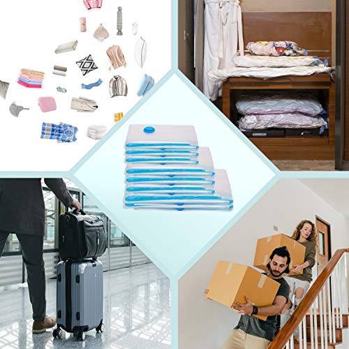 Bolsas de Almacenaje al Vacío - Paquete Jumbo (80 X 100cm) de 6 Bolsas Organizadoras de Ropa con Cremallera - Ahorra Espacio - Incluye una Bomba Manual Gratis para los Viajes Hogar Bolsas de Almacenaje al Vacío - Paquete Jumbo (80 X 100cm) de 6 Bolsas Organizadoras de Ropa con Cremallera - Ahorra Espacio - Incluye una Bomba Manual Gratis para los Viajes Hogar