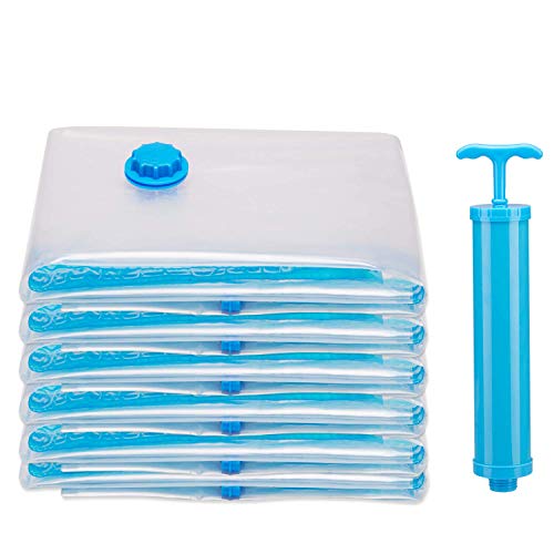 Bolsas de Almacenaje al Vacío - Paquete Jumbo (80 X 100cm) de 6 Bolsas Organizadoras de Ropa con Cremallera - Ahorra Espacio - Incluye una Bomba Manual Gratis para los Viajes Hogar Bolsas de Almacenaje al Vacío - Paquete Jumbo (80 X 100cm) de 6 Bolsas Organizadoras de Ropa con Cremallera - Ahorra Espacio - Incluye una Bomba Manual Gratis para los Viajes Hogar
