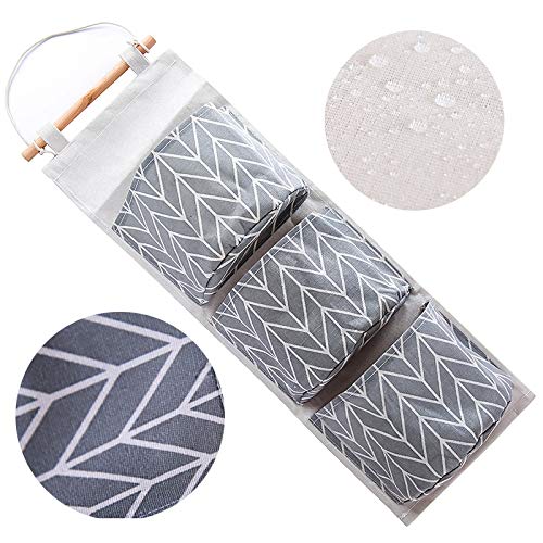 Bolsas de Almacenamiento para Colgar en la Pared 3 Piezas de Tela de Lino Colgando Organizador de Bolsillo con 3 Bolsillos para Cocina Dormitorio Baño Oficina Bolsas de Almacenamiento para Colgar en la Pared 3 Piezas de Tela de Lino Colgando Organizador de Bolsillo con 3 Bolsillos para Cocina Dormitorio Baño Oficina