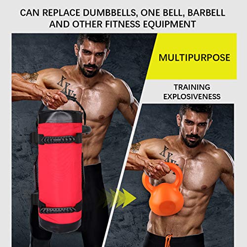 Bolsas de Arena para Levantamiento de Pesas Power Bag con Asas y Cremallera Fitness Ajustable en Pesode Levantamiento Pesas,Ejercicio,Carrera Pesas y Entrenamiento Funcional Power(5kg-20Kg)