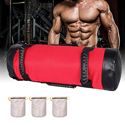 Bolsas de Arena para Levantamiento de Pesas Power Bag con Asas y Cremallera Fitness Ajustable en Pesode Levantamiento Pesas,Ejercicio,Carrera Pesas y Entrenamiento Funcional Power(5kg-20Kg)