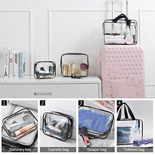 Bolsas de Aseo Transparente Viaje Impermeable Mujer Bolsa de Cosmético Organizador de Viaje 3 Pcs Bolsas de Aseo Transparente Viaje Impermeable Mujer Bolsa de Cosmético Organizador de Viaje 3 Pcs