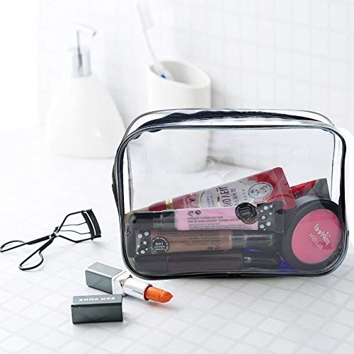 Bolsas de Aseo Transparente Viaje Impermeable Mujer Bolsa de Cosmético Organizador de Viaje 3 Pcs